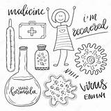 Dibujados Medicina Iconos Vectores sketch template