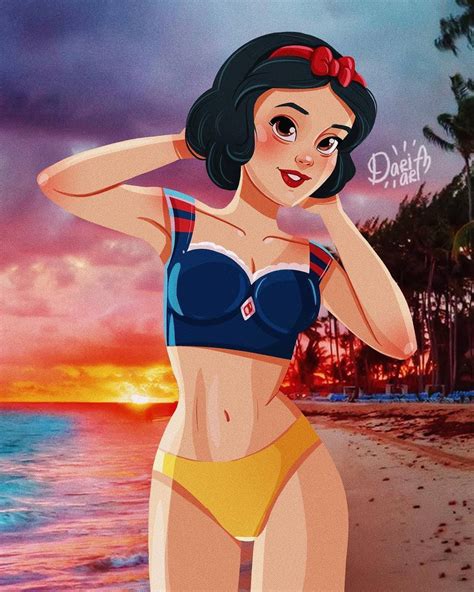 Disney Princess In Swimsuits With Real Backgrounds