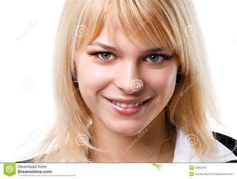 Beautiful Blonde Girl Smiling Stock Image Image Of Face Female 22854181