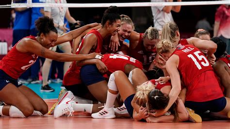olympics u s women s volleyball tops brazil to win first gold medal