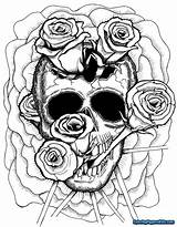 Trippy Skull sketch template