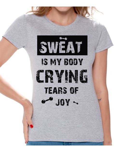 funny gym shirts for women sweat is my body black ladies tee shirt