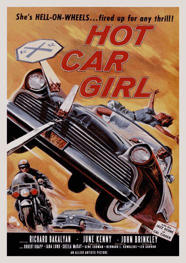 1950s Vintage Hot Car Girl Movie Poster Rock N Roll Retro