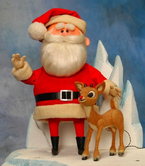 restored rudolph and santa figures from ‘rudolph the red nosed reindeer