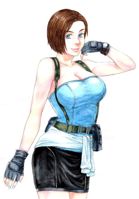 jill valentine resident evil and 1 more drawn by