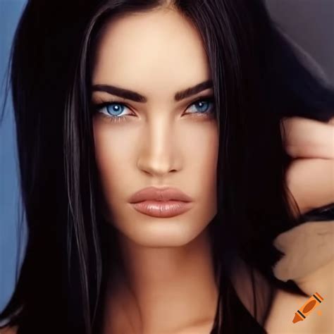 Stunning Woman With Tan Skin And Blue Catlike Eyes On Craiyon