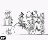 Pharaoh Soldiers War Chariots Coloring Egypt Ancient Pages Oncoloring sketch template
