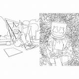 Mello Marshmello sketch template