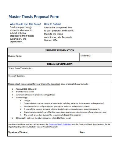 master thesis proposal  examples format  examples