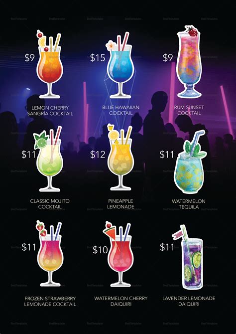 party drink menu
