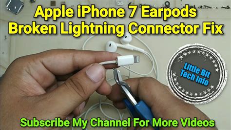 apple iphone  earpods broken lightning connector repair youtube