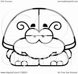 Beetle Bored Clipart Cartoon Outlined Coloring Vector Thoman Cory Royalty sketch template