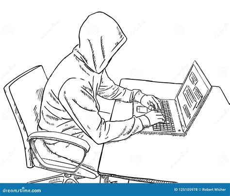 hacker  sitting   laptop stealing    information passport data credit data