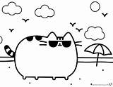 Pusheen Coloring Pages Beach Printable Sun Kids Glass Cute Sheets Glasses Pdf Cat Do Colouring Color Adults Print Unicorn Choose sketch template