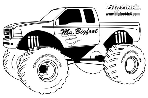 monster truck coloring pages    print