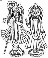 Krishna Coloring Radha Durga Janmashtami Maa Parents sketch template