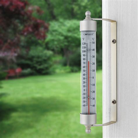 original vermont outdoor thermometer satin nickel   farmers
