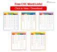cvc word list  printable cvc word lists