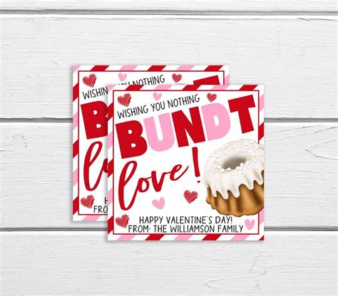 valentine bundt cake gift tag editable cake bundt gift tag etsy