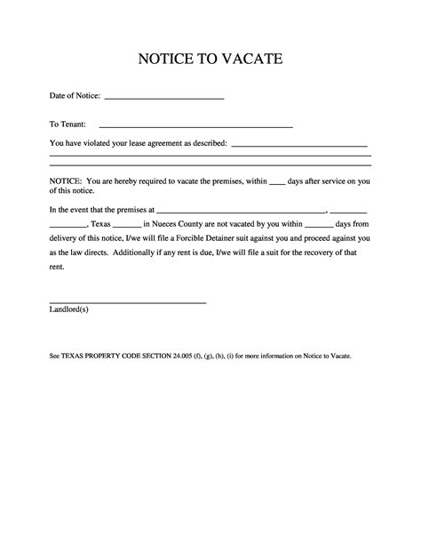 notice letter  tenant  move   letter template collection