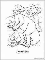 Iguanodon Dinosaur Pages Coloring Color Coloringpagesonly sketch template