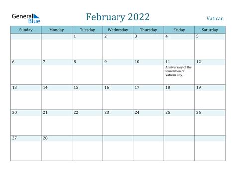 february  calendar vatican