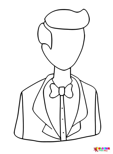 groom outline coloring page  printable coloring pages