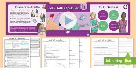 Sex Education Lesson 5 Let S Talk About Sex Lesson Pack