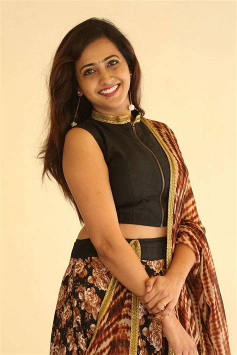 Telugu Tv Anchor Lasya In Black Dress At Movie Press Meet