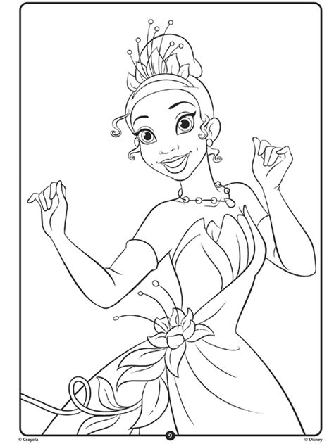 color  disney princess tiana coloring page kids  celebrate