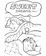 Coloring Pages Kids Children Sleeping Sleep Dreams Sheets Sweet Printable Color Colouring Dream Baby Clipart Drawing Print Cartoon Kid Girls sketch template