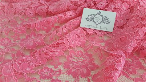pink lace fabric embroidered lace french lace wedding lace