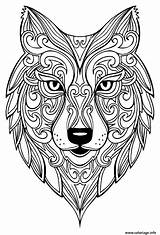 Coloriage Animaux Adulte Loup Imprimer sketch template
