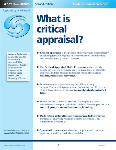 critical appraisal medical sciences division oxford