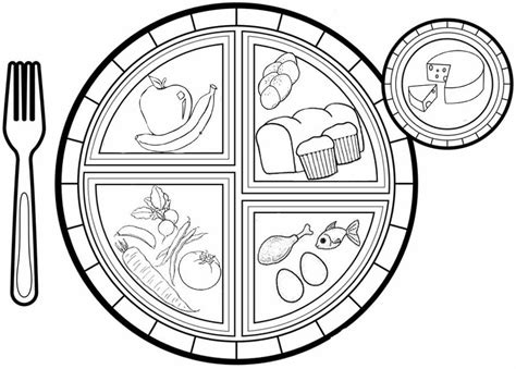 myplate coloring pages teach kids  types  foods coloring pages