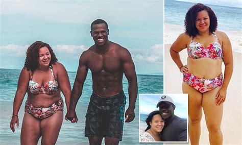 curvy woman poses for a bikini snap with her fit husband daily mail online