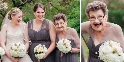 this bride chose her 89 year old grandmother as her bridesmaid and she