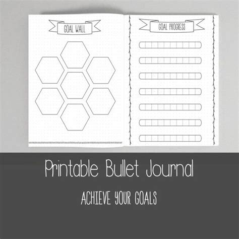 bullet journal printable page collection hand drawn style etsy