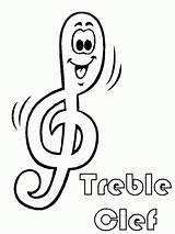 Coloring Pages Treble Clef sketch template