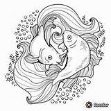 Pisces Coloring Pages Zodiac Kunst Stress Croquis Sketches Tattoos Sketch sketch template