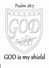 Coloring God Shield Faith Psalm Pages Kids 28 Bible School Sunday Drawing Armour Printable Color Colouring Psalms Medieval Crafts Search sketch template