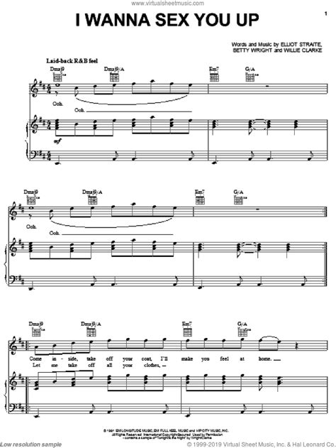 Badd I Wanna Sex You Up Sheet Music For Voice Piano Or