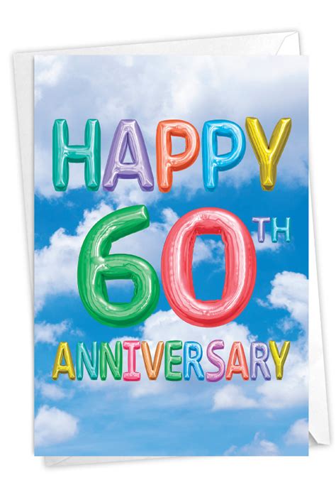 inflated messages 60 milestone anniversary printed card
