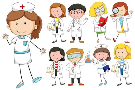 Nurses And Doctors On White Background Download Free