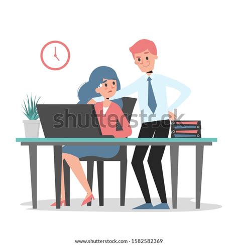sexual harassment work vector isolated man stock vector royalty free