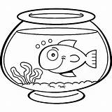 Fish Bowl Coloring Goldfish Drawing Pages Colour Sheet Color Smiling Empty Clipart Bowls Tank Dog Printable Print Kids Clip Cereal sketch template