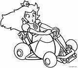 Kart Pages Coloring Go Mario Peach Library Clipart Princess sketch template