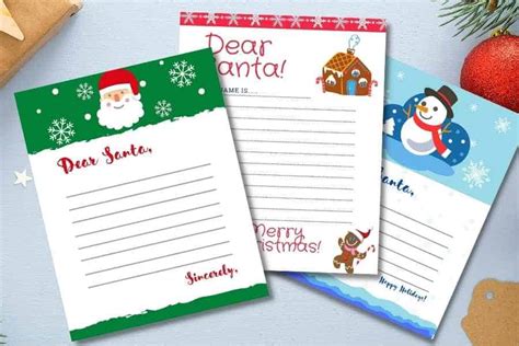 letter  santa template  cute  printable dear santa letters