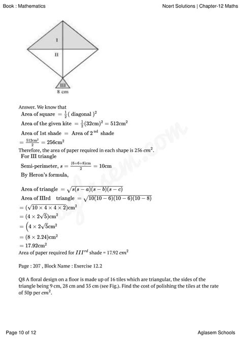 Ncert Solutions For Class 9 Maths Chapter 12 Herons Formula