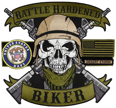 battle hardened biker  patch set